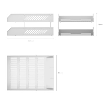 Набор из 2 пластиковых лотков для бумаг на металлических стержнях ErichKrause Classic, белый