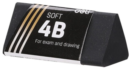 Ластик Deli. Scribe Infinite 40*19*19 мм треугольный, черный, в карт. футляре