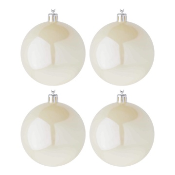 Набор елочных шаров 8 см, 4 шт., белая нефть, пластик