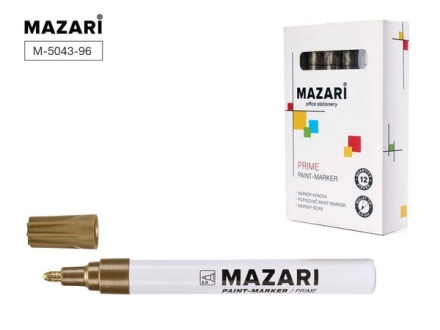 Маркер-краска PRIME, золотой. Алюмин.корпус. Ширина линии 2 мм
