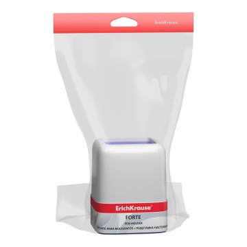 Подставка настольная пластиковая ErichKrause Forte, Pastel, белая с фиолетовой вставкой