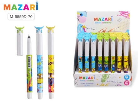 Ручка перьевая SOVA. 0,5 мм. Полузакрытое перо из нерж.стали. Пластик.корпус без поршня. Сменный картридж с чернилами в комплекте