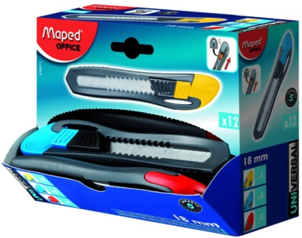 Нож канцелярский MAPED UNIVERSAL 18 мм, эргоном.