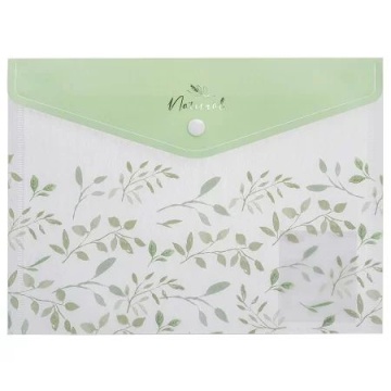 Конверт на кнопке  с рисунком А4 Natural leaves, текстура, 180мкм