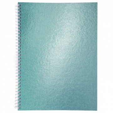 Тетрадь А4 96л кл. гребень бумвинил Hatber "METALLIC Мята"