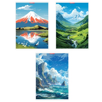 Тетрадь А4 96л кл. скоба Academy Style "Горы" ВД-лак