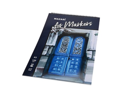 Скетчбук А3  30л., гребень, 120гр/м2 "Двери" тв.подложка, ДЛЯ МАРКЕРОВ