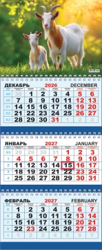 Календарь квартальный на 2027 год "Символ года. На солнышке", 295х730мм