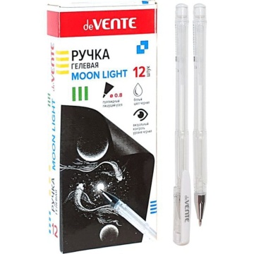 Ручка гелевая "Moonlight" белая 0.8.130мм корпус прозрачный