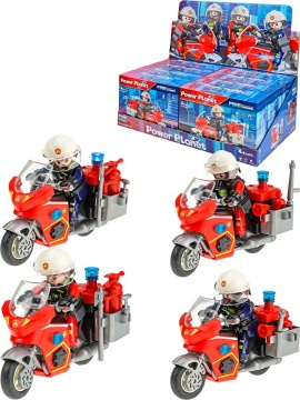 Мотоцикл 12см "Пожарный" с фигуркой, свет, 3 бат LR754 в к-те