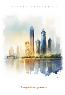 Ежедневник учителя А5 7БЦ, 288стр. "Акварель.Город" УФ-лак