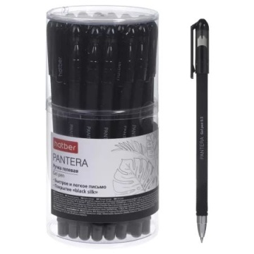Ручка гелевая Hatber "Пантера" 0,5мм, черная