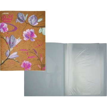 Папка файл А4  20лист 0,40мм Bloom Garden , тиснение фольгой