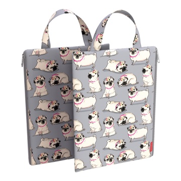 Папка текстильная на молнии, вертикальная ErichKrause с ручкой Chilling Dog, A4