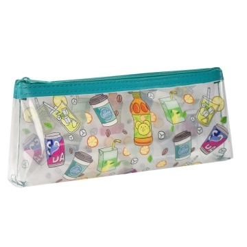 Пенал-косметичка (210*90*35) молния, ПВХ "Напитки"