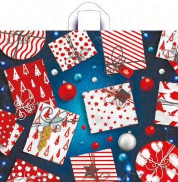 Пакет 50*60см (60мк) с петлевой ручкой "Яркие подарки" ПВД