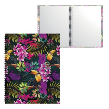 Папка файловая пластиковая на спирали ErichKrause Тропики, с 20 прозрачными карманами, A4 (в пакете