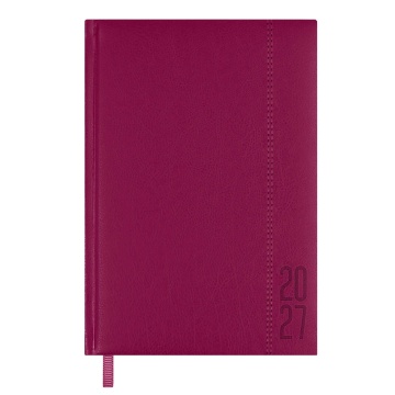 Ежедневник дат. 2027г А5 176л., кожзам, тв.пер. "Наппа Розовый" блинт.тисн., ляссе