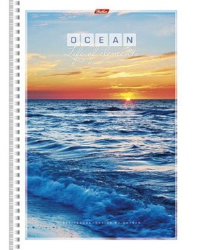 Тетрадь А4  96л кл. спираль "Океан" многоуровневая перфорация, выб.лак