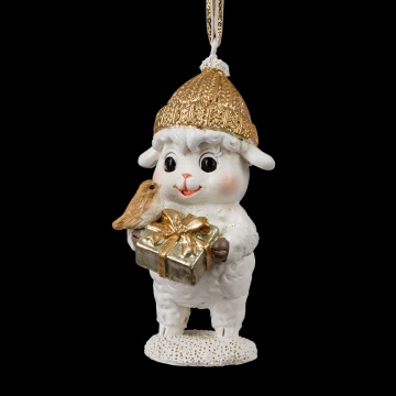 Украшение ErichKrause Decor Овечка с подарком 8см