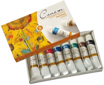 Набор красок масляных худож. "Сонет"   8цв*10 мл, картон