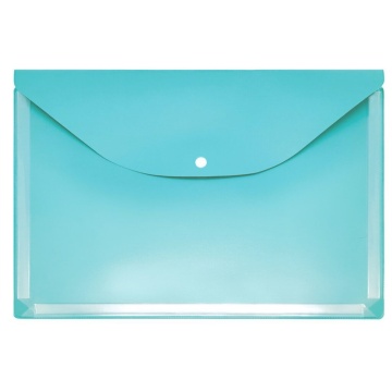 Конверт на кнопке 310*230мм горизонт.ПВХ, расширение до 2,5см (250 л),бирюзовый