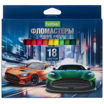 Фломастеры  18цв "Hatber. Дрифт" вентилир.колпачок
