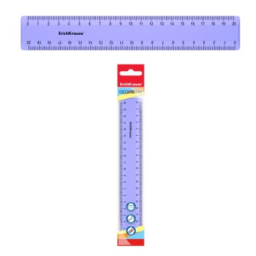 Линейка пластиковая ErichKrause® Pastel, 20см,фиолетовая, во флоупаке