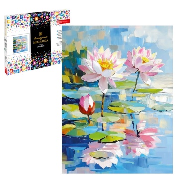 Мозаика алмазная по номерам на холсте 30*40см "Лотосы" с подрамником