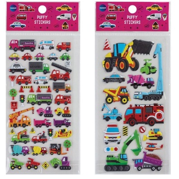 Наклейки декоративные объемные 9,5*19,5см "Машины"