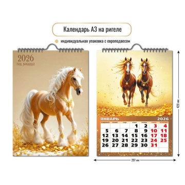 Календарь Ригель  297*420мм на 2026г.  Символ года