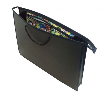 Папка для рисования. А3. На молнии. Карман с молнией. ЧЁРНАЯ