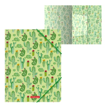 Папка на резинках пластиковая ErichKrause Tropical Cactus, A4 (в пакете по 4 шт.)