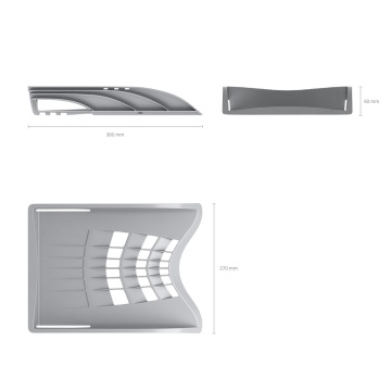 Лоток для бумаг пластиковый ErichKrause S-Wing, Classic, серый