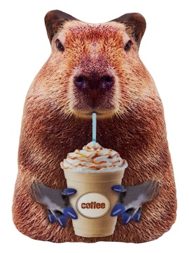 Мягкая игрушка 31см " Капибара с кофе"