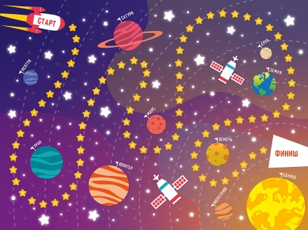 Настольное покрытие д/лепки 43*32см "Космос"