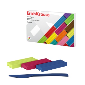 Пластилин 18цв 288гр. Erich Krause Basic со стеком