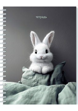 Тетрадь А5  40л кл. гребень Апплика "Милый зайка" БЕЗ ПОЛЕЙ
