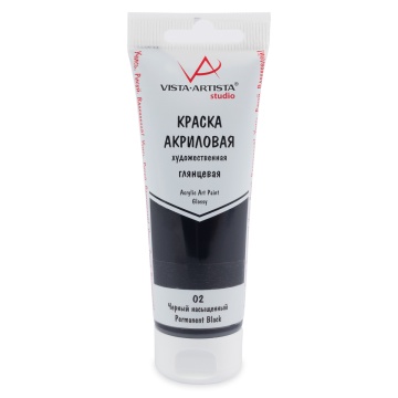 Краска акрил. "VISTA-ARTISTA" Studio 75мл глянец Черный насыщенный