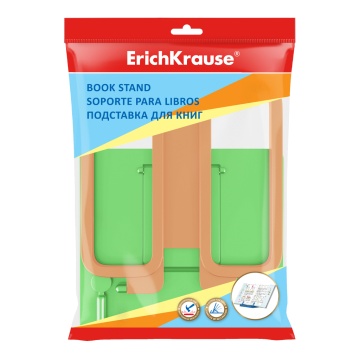 Подставка для книг пластиковая ErichKrause Base, Neon Solid, зеленый с оранжевым