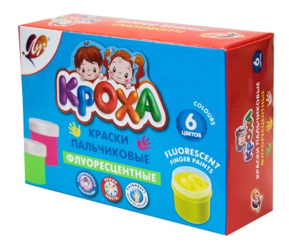 Краски пальчиковые флуоресцентные 6 цв.(40 мл).