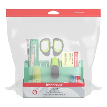 Набор настольный пластиковый ErichKrause Leader, Powder, оливковый