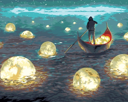 Картина по номерам на холсте со светодиодами 40*50см "В волшебном сне"