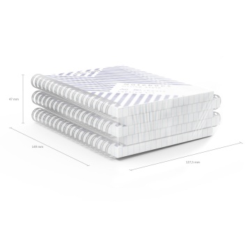 Тетрадь общая с пласт. обл. на спирали ErichKrause Концепция, текстура песок, синий, А6, 80 л., клет