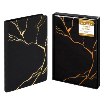 Ежедневник недат. А5 120л. кожзам, тв.пер. "Софт-тач черный" тисн.3D фольгой, ляссе