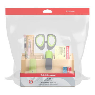Набор настольный пластиковый ErichKrause Leader, Powder, бежевый