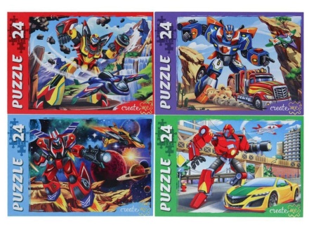 Пазлы   24 элементов  65*90мм.  "Мир трансформеров"