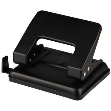 Дырокол OfficeSpace 20л., металлический, черный, с линейкой(180177)