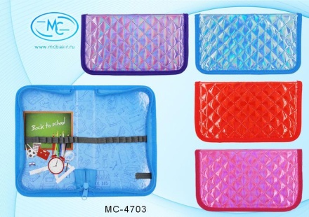Пенал школьный. 1 секция. На молнии. Глянцевый, блестящий. В ассортименте
