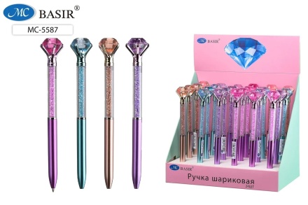 Ручка шариковая "DIAMOND" с поворотным механизмом; комбинир. корпус